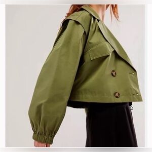 Free People New x REVOLVE Looking Glass Trench Coat in Loden Green Medium